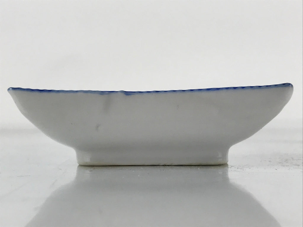 Japanese Porcelain Soy Sauce Dish Seiji Vtg Small Dipping Bowl Plate Blue PY647