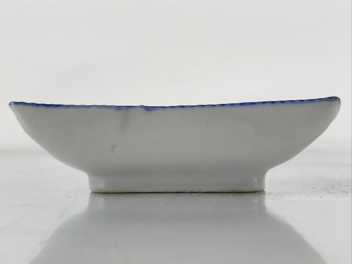 Japanese Porcelain Soy Sauce Dish Seiji Vtg Small Dipping Bowl Plate Blue PY647