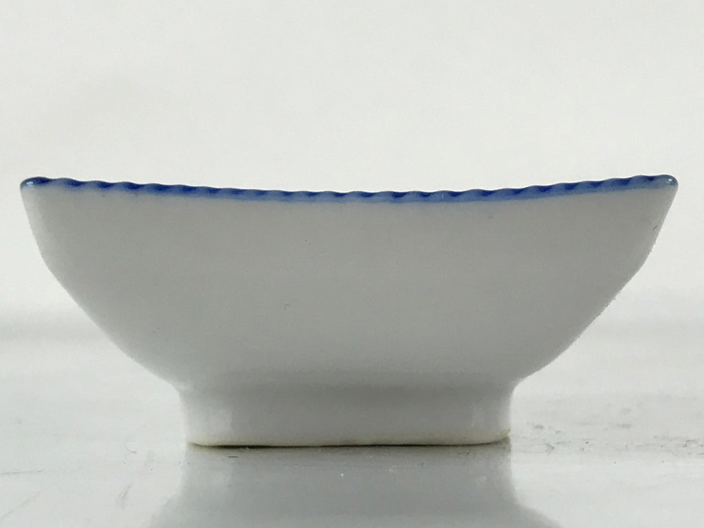 Japanese Porcelain Soy Sauce Dish Seiji Vtg Small Dipping Bowl Plate Blue PY647