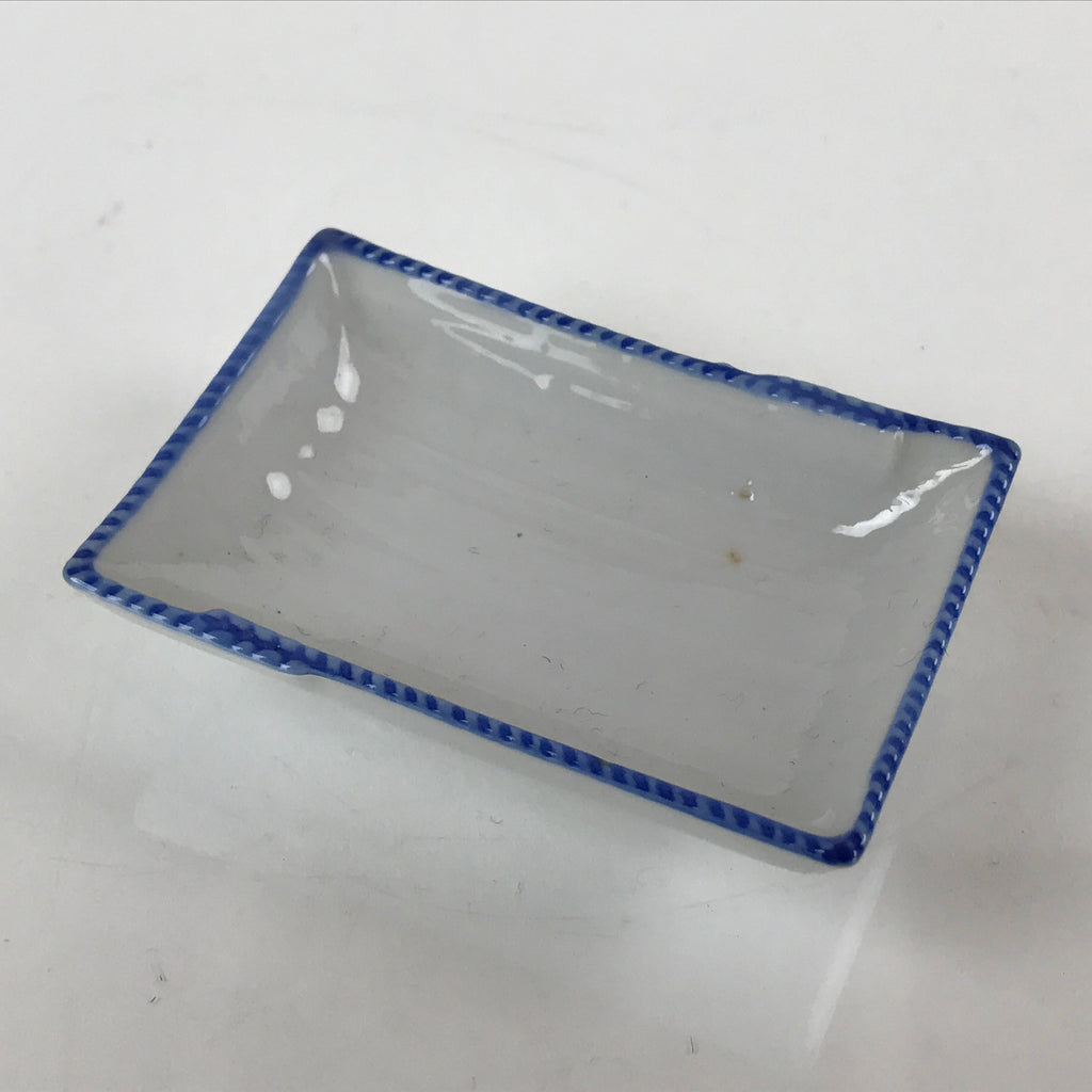 Japanese Porcelain Soy Sauce Dish Seiji Vtg Small Dipping Bowl Plate Blue PY647