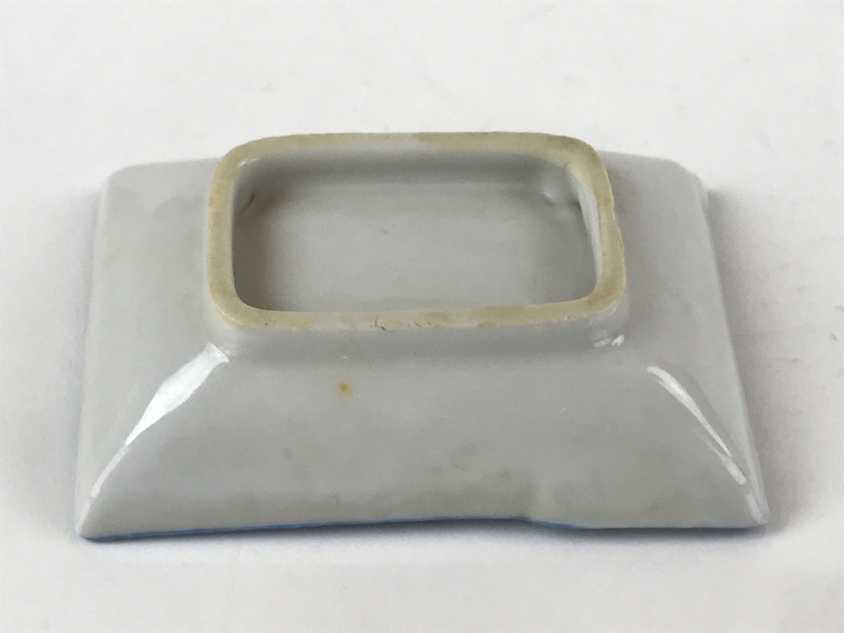 Japanese Porcelain Soy Sauce Dish Seiji Vtg Small Dipping Bowl Plate Blue PY648