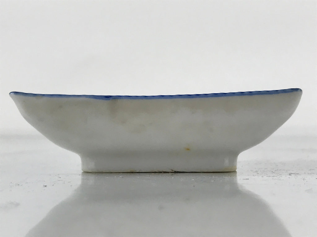 Japanese Porcelain Soy Sauce Dish Seiji Vtg Small Dipping Bowl Plate Blue PY648