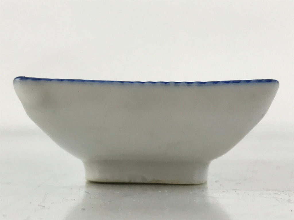 Japanese Porcelain Soy Sauce Dish Seiji Vtg Small Dipping Bowl Plate Blue PY648