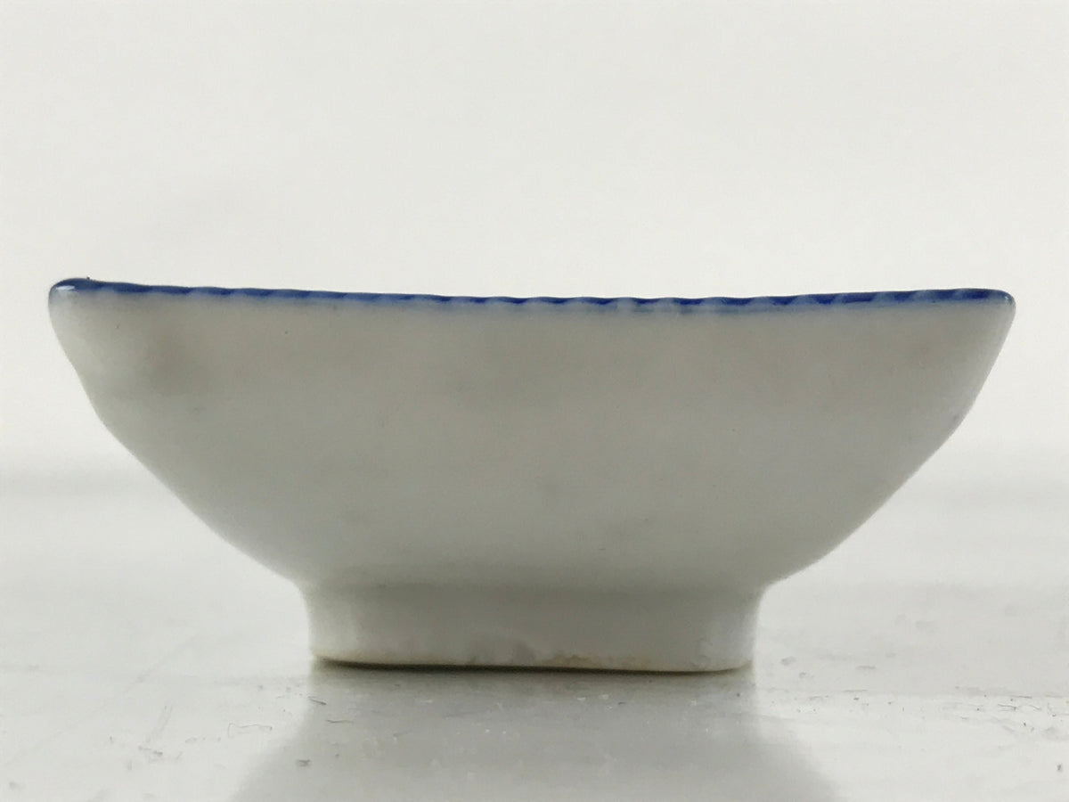Japanese Porcelain Soy Sauce Dish Seiji Vtg Small Dipping Bowl Plate Blue PY648