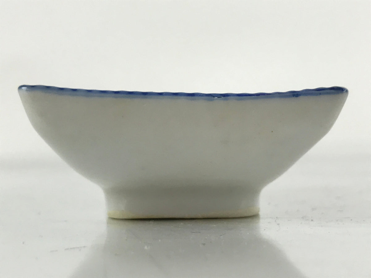 Japanese Porcelain Soy Sauce Dish Seiji Vtg Small Dipping Bowl Plate Blue PY648
