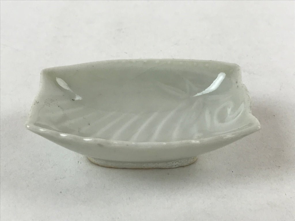Japanese Porcelain Soy Sauce Dish Seiji Vtg Small Dipping Bowl Plate White PY512