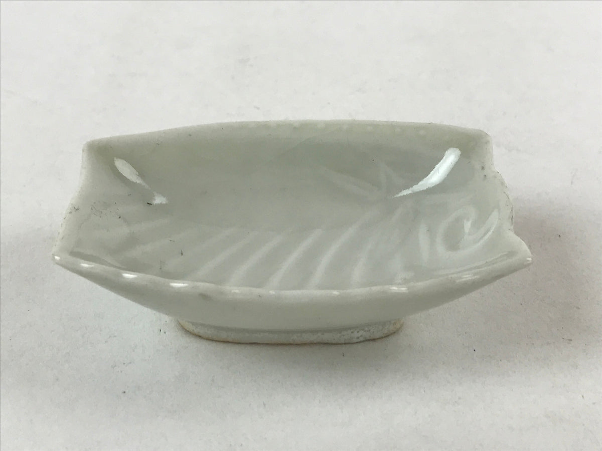 Japanese Porcelain Soy Sauce Dish Seiji Vtg Small Dipping Bowl Plate White PY512