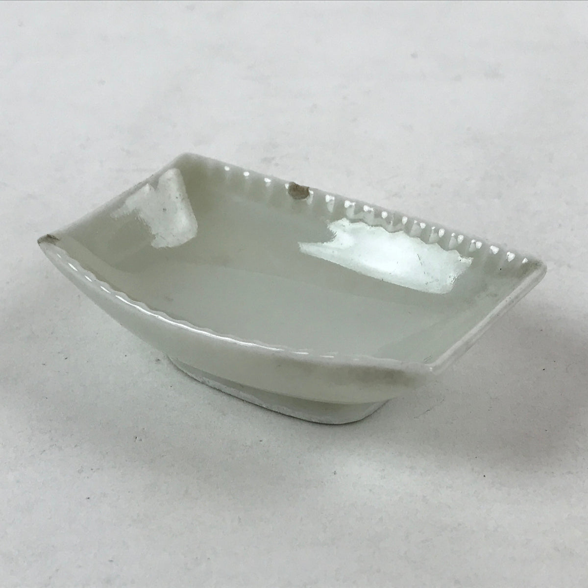 Japanese Porcelain Soy Sauce Dish Seiji Vtg Small Dipping Bowl Plate White PY515
