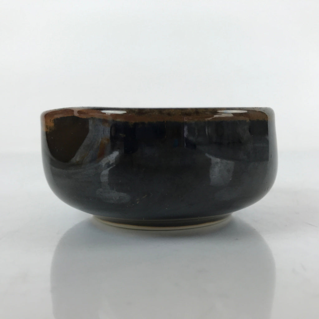 Japanese Porcelain Soy Sauce Side Dish Seiji Vtg Small Dipping Bowl Black PY871