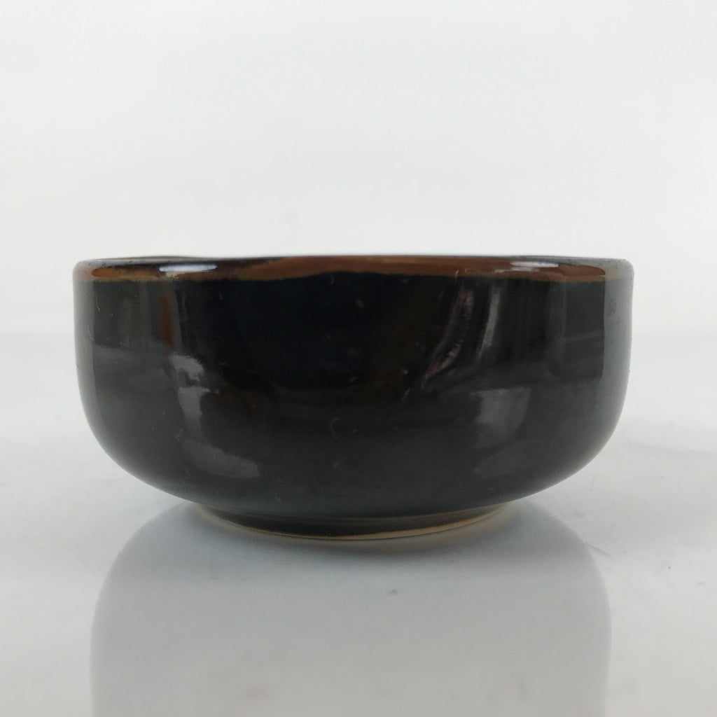 Japanese Porcelain Soy Sauce Side Dish Seiji Vtg Small Dipping Bowl Black PY871