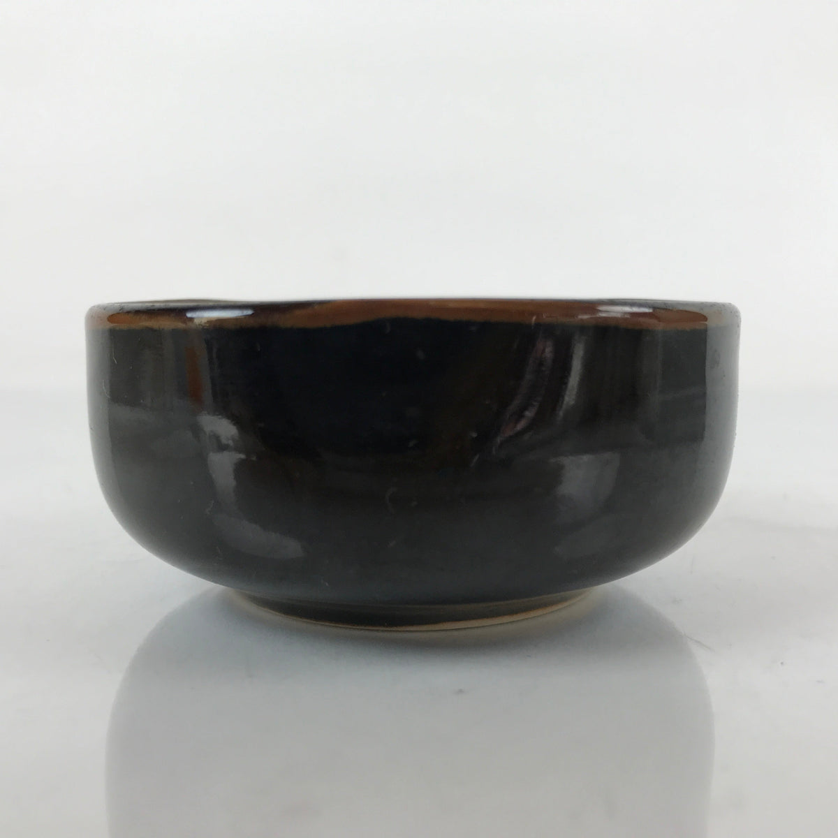Japanese Porcelain Soy Sauce Side Dish Seiji Vtg Small Dipping Bowl Black PY871