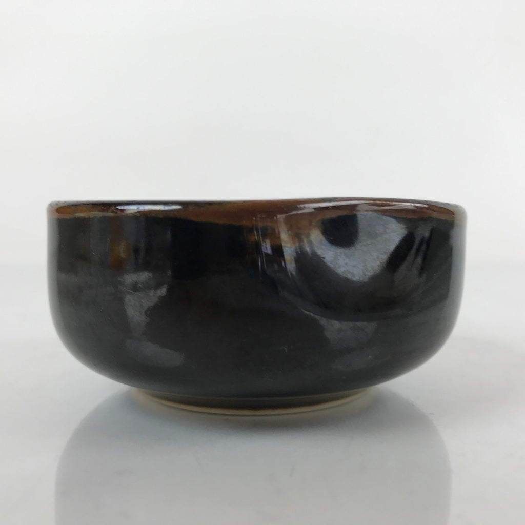 Japanese Porcelain Soy Sauce Side Dish Seiji Vtg Small Dipping Bowl Black PY871
