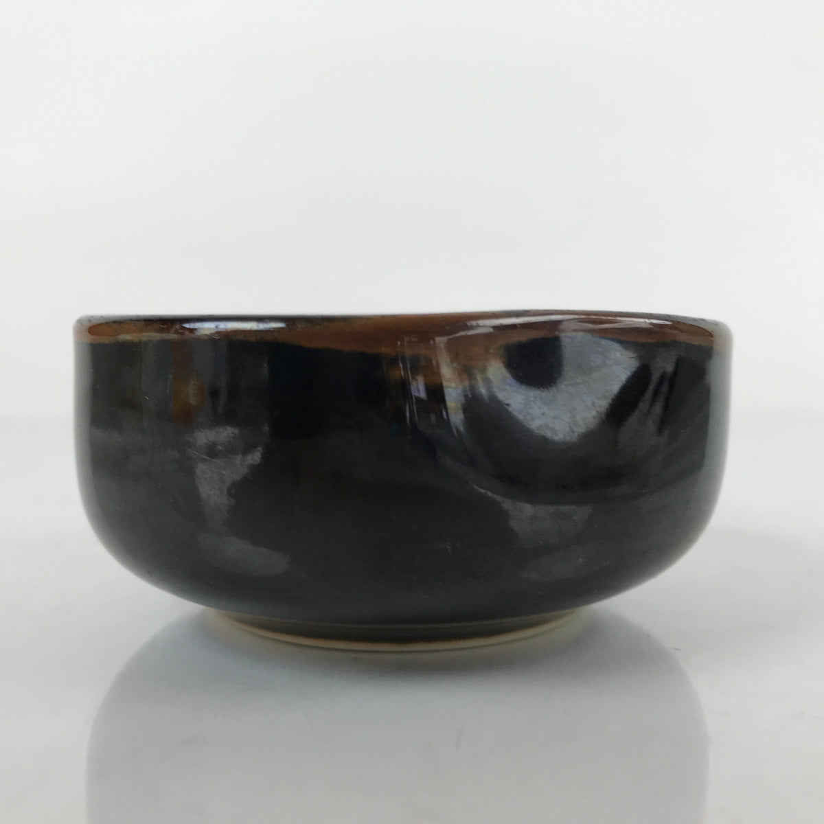 Japanese Porcelain Soy Sauce Side Dish Seiji Vtg Small Dipping Bowl Black PY871