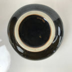 Japanese Porcelain Soy Sauce Side Dish Seiji Vtg Small Dipping Bowl Black PY871