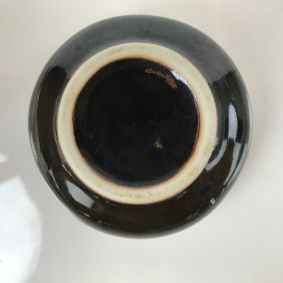 Japanese Porcelain Soy Sauce Side Dish Seiji Vtg Small Dipping Bowl Black PY871
