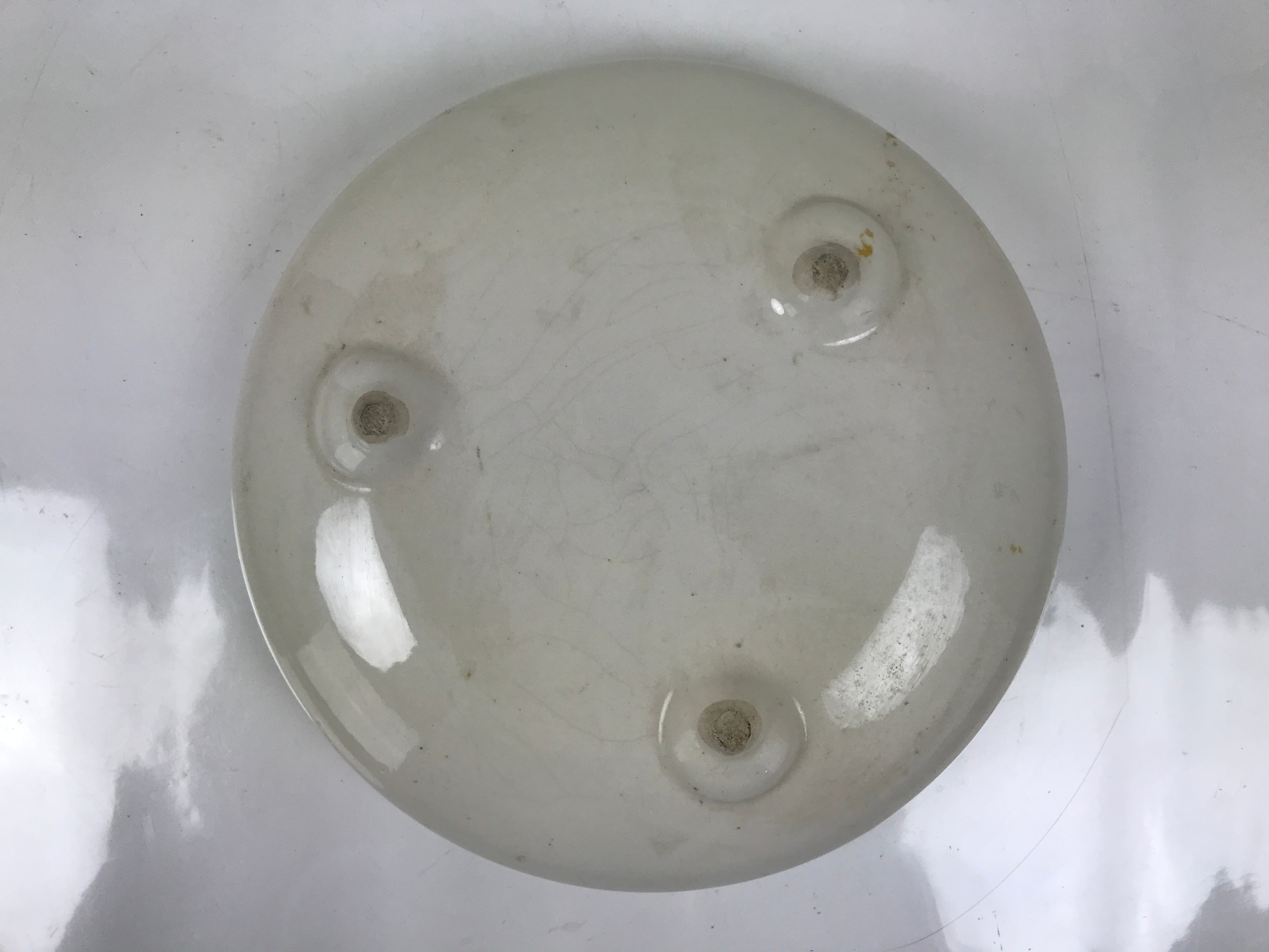 Japanese Porcelain Suiban Flower Vase Vtg Pottery Ikebana Arrangement White Y377