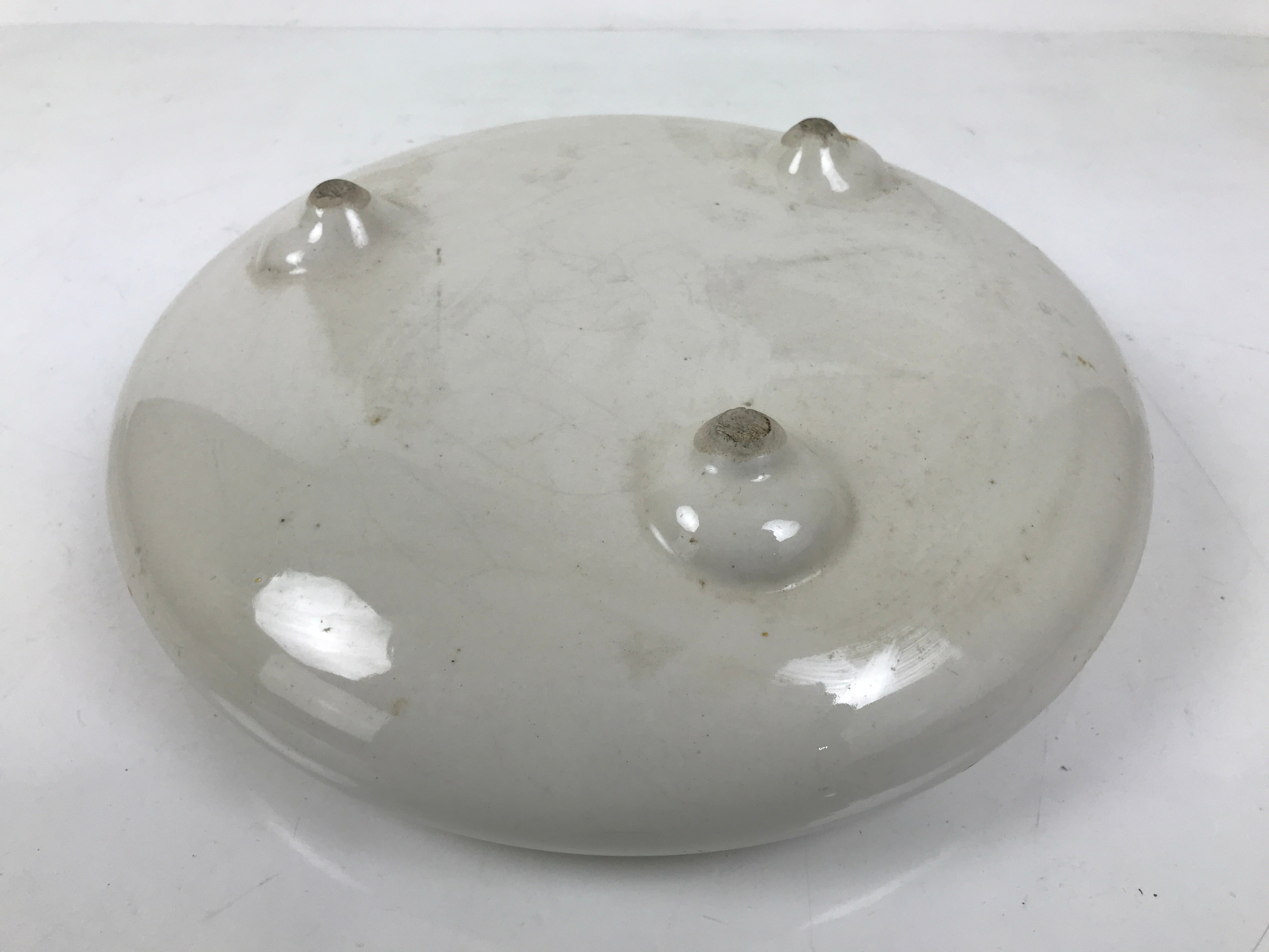 Japanese Porcelain Suiban Flower Vase Vtg Pottery Ikebana Arrangement White Y377