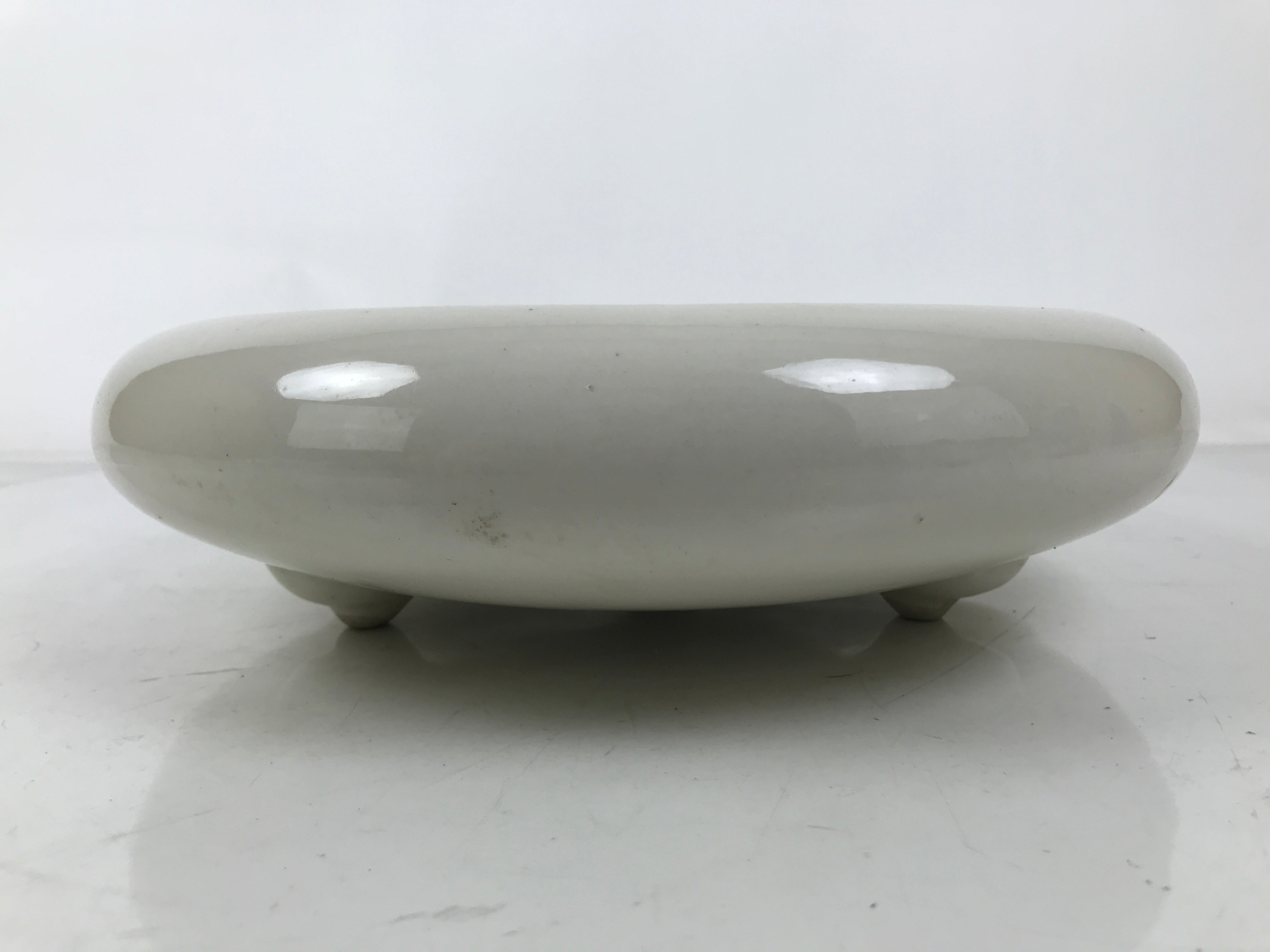 Japanese Porcelain Suiban Flower Vase Vtg Pottery Ikebana Arrangement White Y377