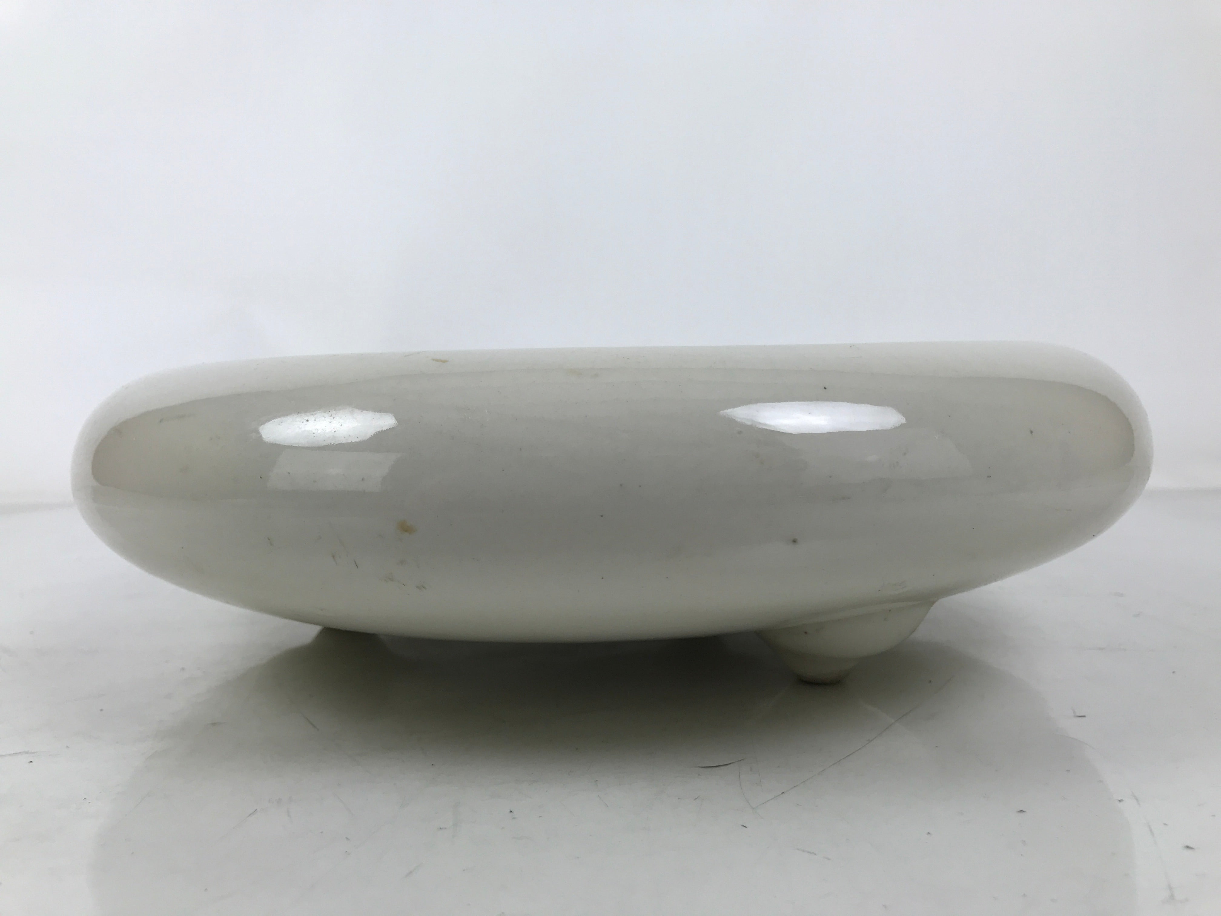 Japanese Porcelain Suiban Flower Vase Vtg Pottery Ikebana Arrangement White Y377