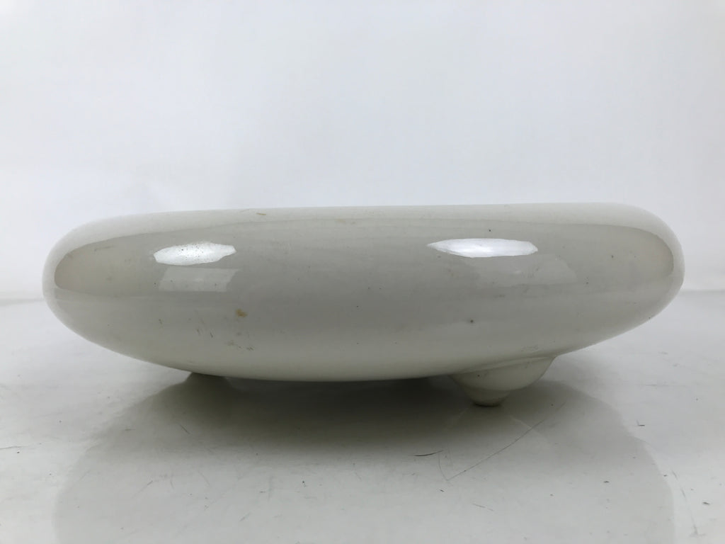 Japanese Porcelain Suiban Flower Vase Vtg Pottery Ikebana Arrangement White Y377