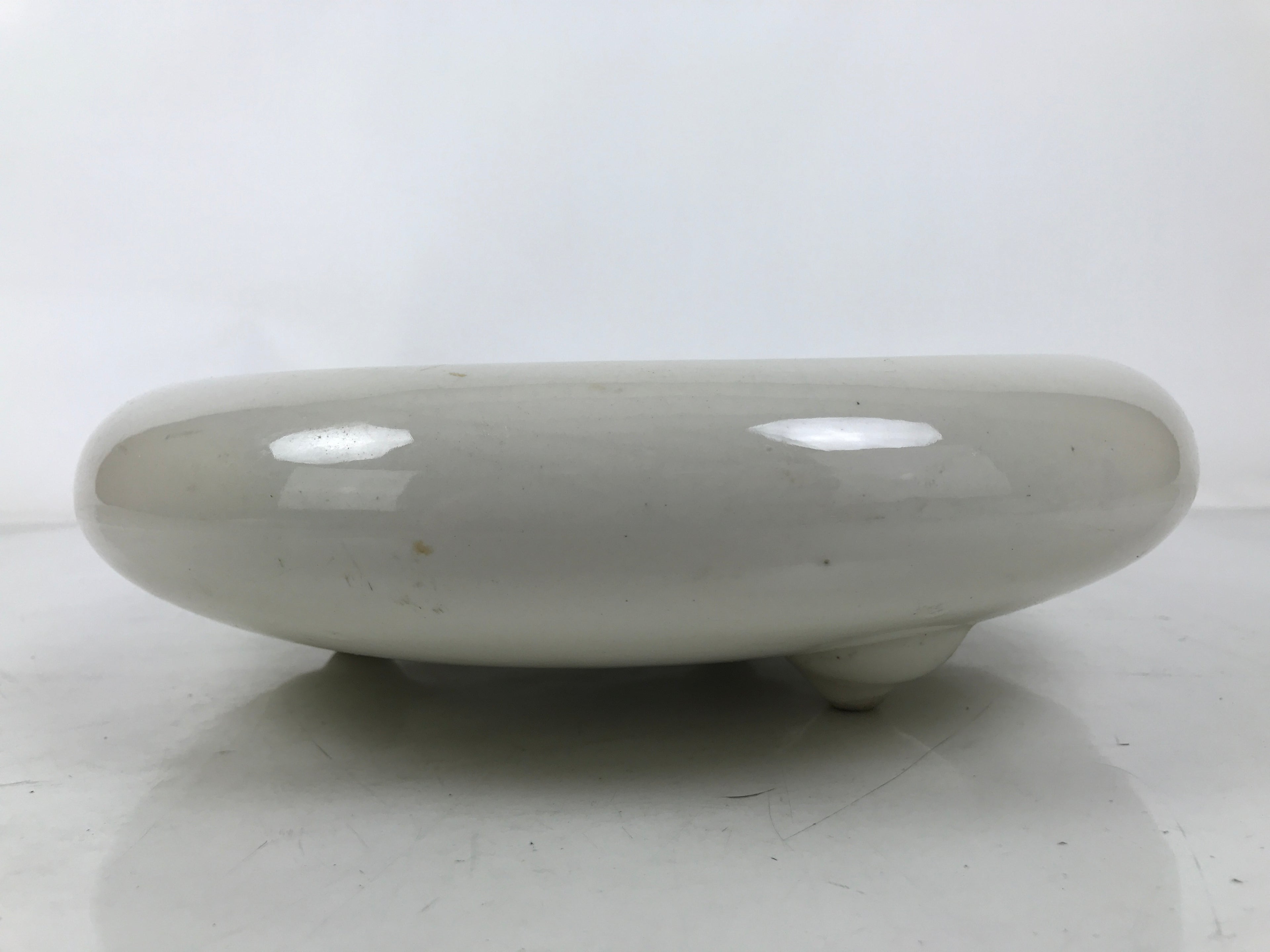 Japanese Porcelain Suiban Flower Vase Vtg Pottery Ikebana Arrangement White Y377