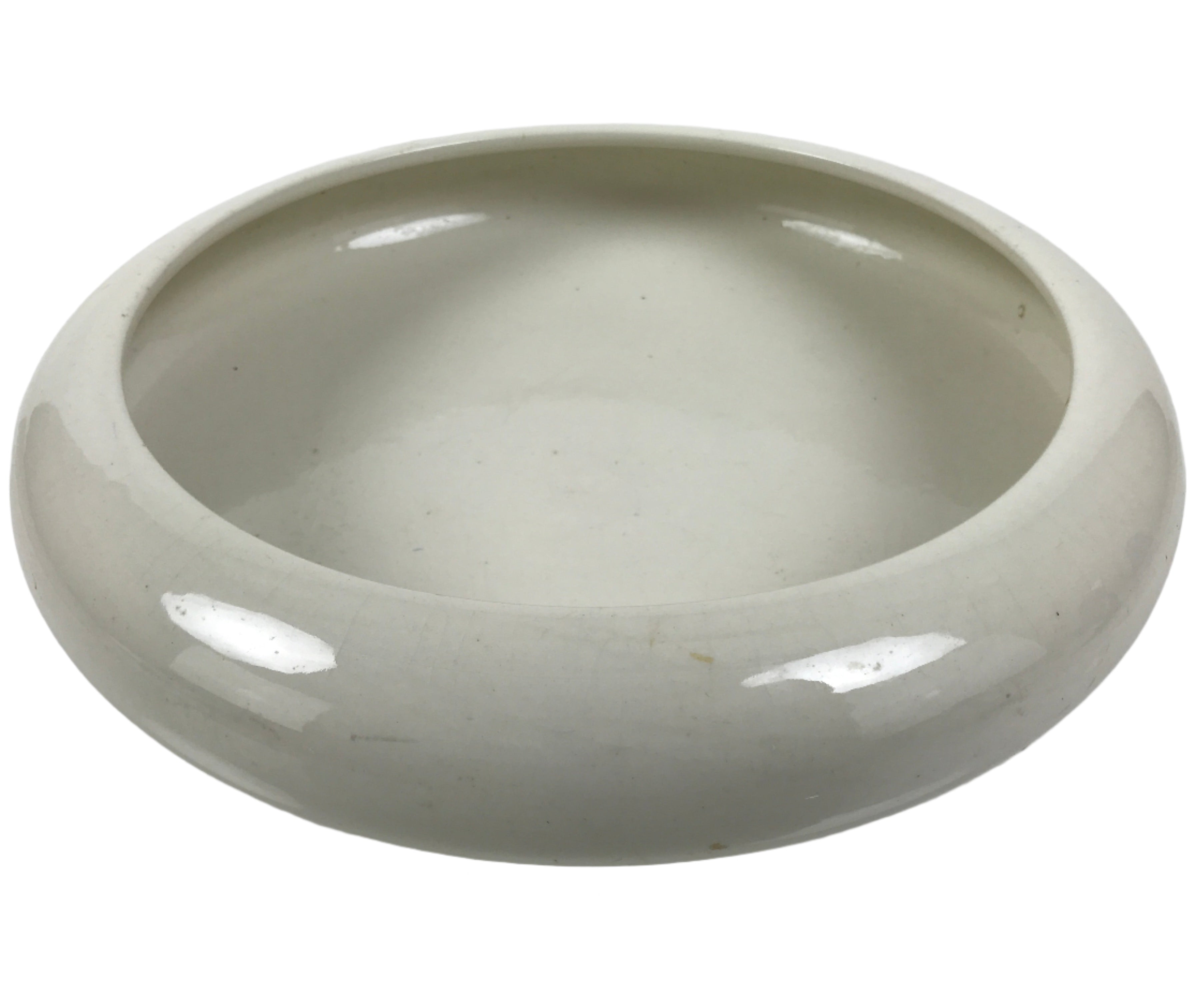 Japanese Porcelain Suiban Flower Vase Vtg Pottery Ikebana Arrangement White Y377