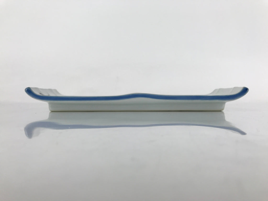 Japanese Porcelain Sushi Plate Vtg Sashimi Platter Serving Tray Blue Iris PY763