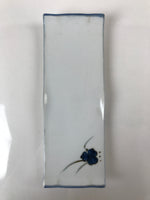 Japanese Porcelain Sushi Plate Vtg Sashimi Platter Serving Tray Blue Iris PY764