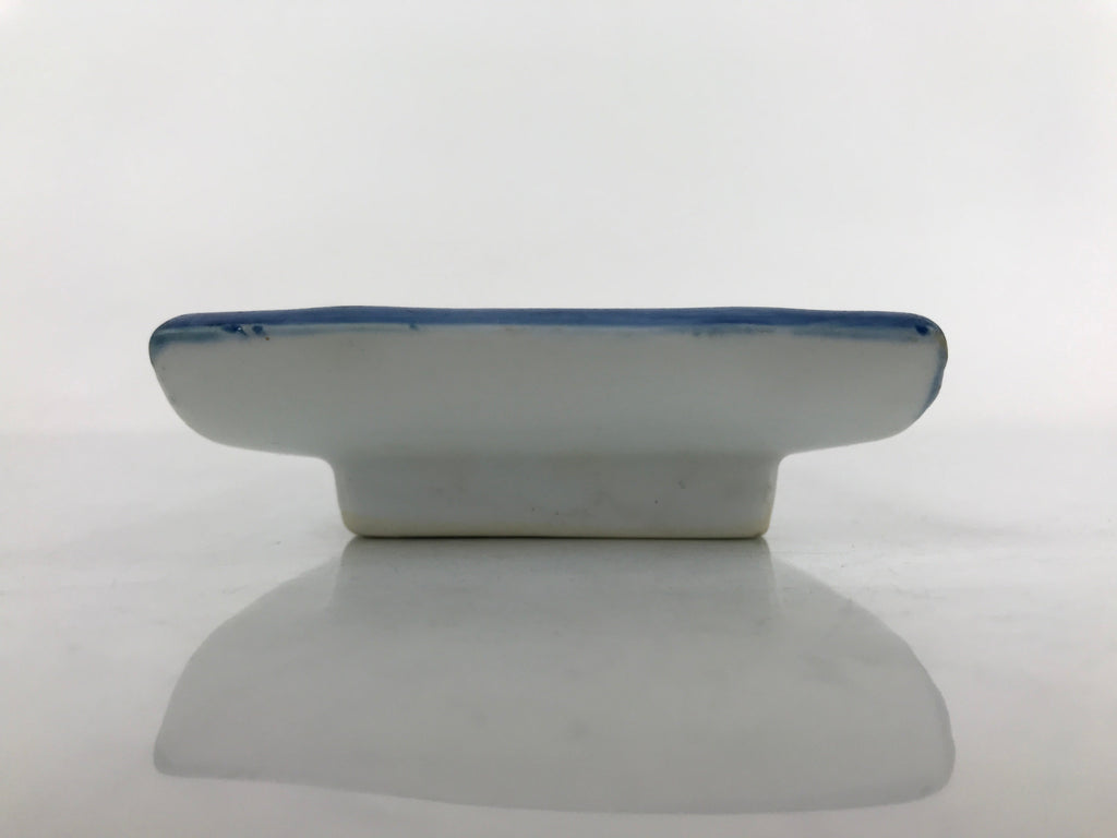 Japanese Porcelain Sushi Plate Vtg Sashimi Platter Serving Tray Blue Iris PY768