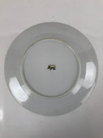 Japanese Porcelain TOEN Kozan Plate Vtg Simple Round White Gold Rim PY813