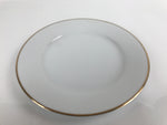 Japanese Porcelain TOEN Kozan Plate Vtg Simple Round White Gold Rim PY814