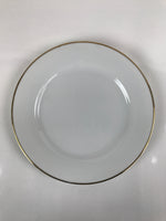 Japanese Porcelain TOEN Kozan Plate Vtg Simple Round White Gold Rim PY814