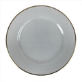 Japanese Porcelain TOEN Kozan Plate Vtg Simple Round White Gold Rim PY814