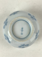 Japanese Porcelain Teacup Chawan Vtg Lidded Flowers Blue Pottery Yunomi TC387