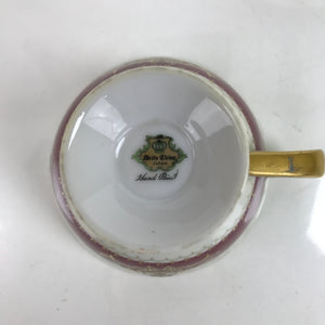 Japanese Porcelain Teacup Meito China Vtg Hand Painted Mandarin Red Gold Y132