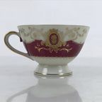 Japanese Porcelain Teacup Meito China Vtg Hand Painted Mandarin Red Gold Y133