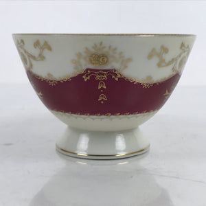 Japanese Porcelain Teacup Meito China Vtg Hand Painted Mandarin Red Gold Y134