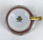 Japanese Porcelain Teacup Meito China Vtg Hand Painted Mandarin Red Gold Y134