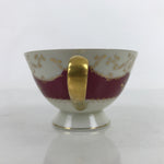 Japanese Porcelain Teacup Meito China Vtg Hand Painted Mandarin Red Gold Y135