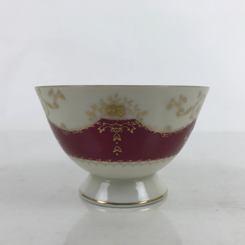 Japanese Porcelain Teacup Meito China Vtg Hand Painted Mandarin Red Gold Y135