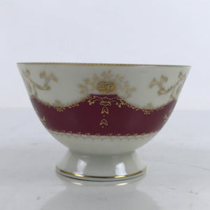 Japanese Porcelain Teacup Meito China Vtg Hand Painted Mandarin Red Gold Y136