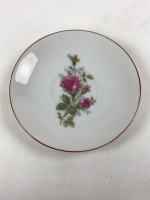 Japanese Porcelain Teacup Saucer Small Plate Meimeizara Vtg Kozara Roses PY641