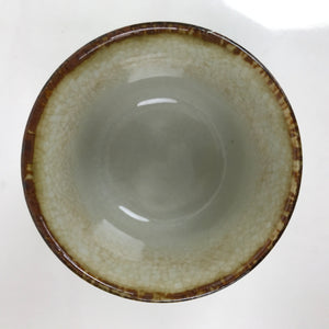 Japanese Porcelain Teacup Vtg Gray Black White Lines Ceramic Sencha Yunomi TC455