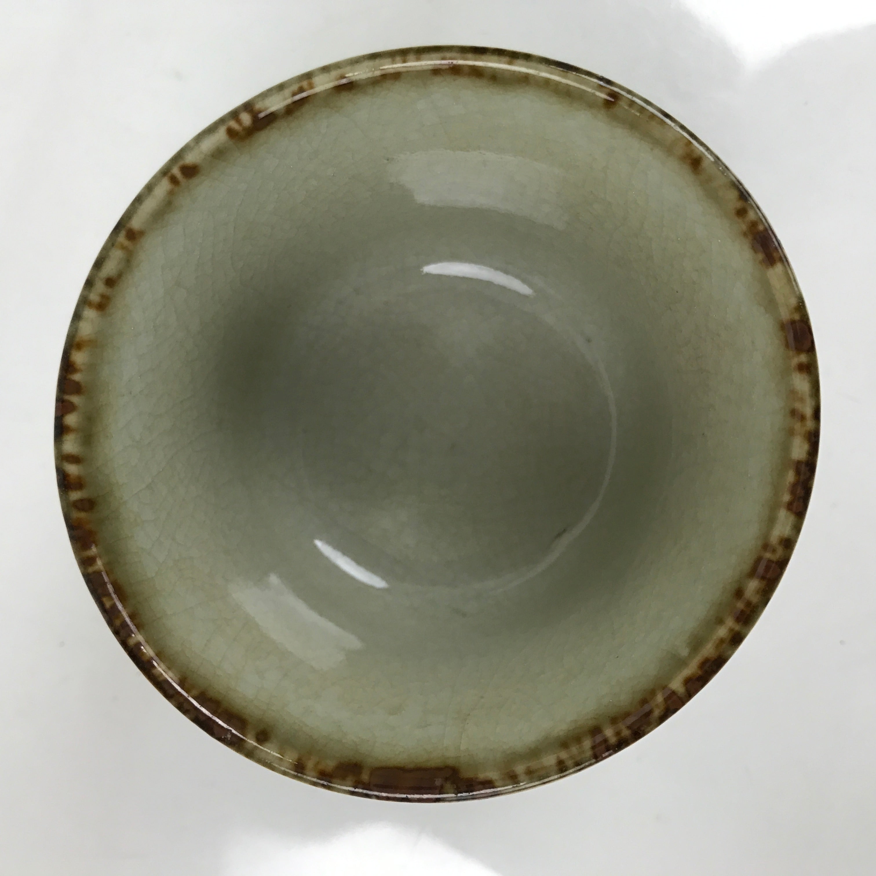 Japanese Porcelain Teacup Vtg Gray Black White Lines Ceramic Sencha Yunomi TC456