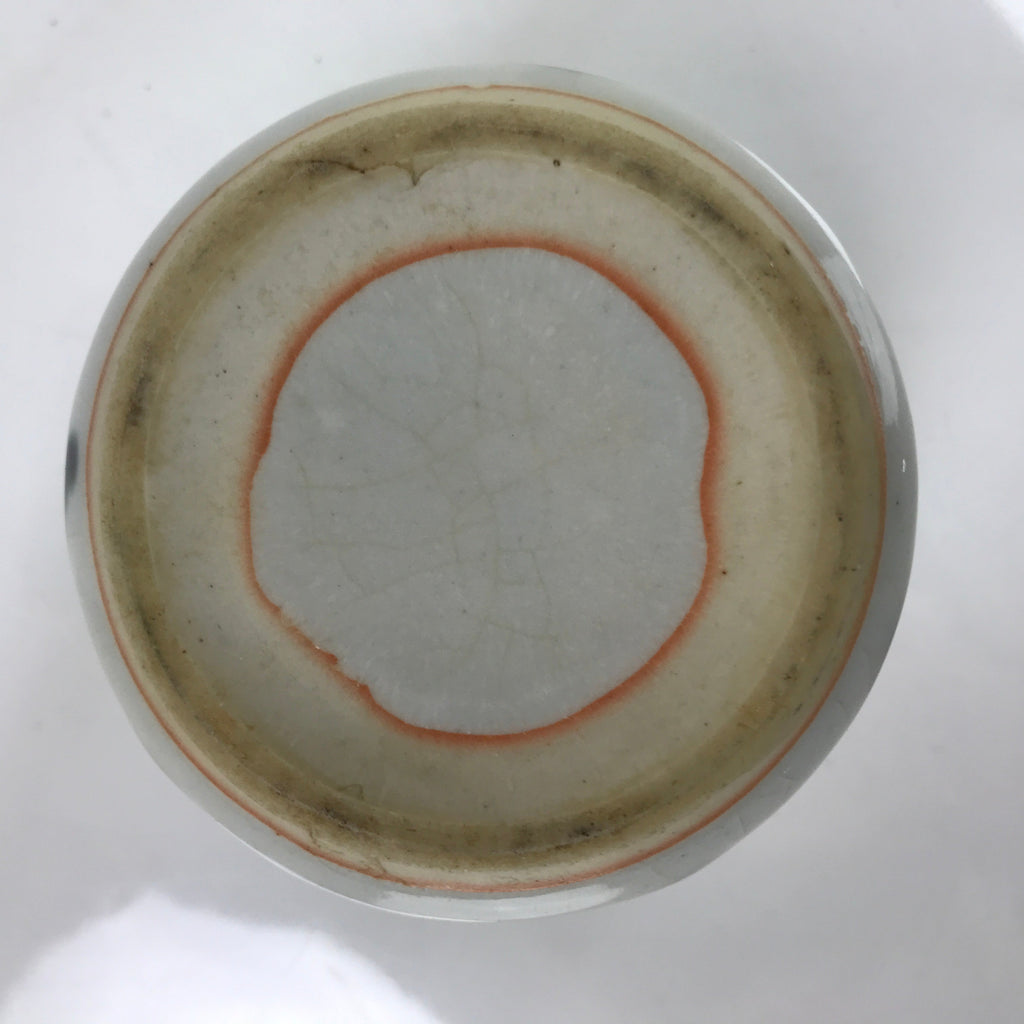 Japanese Porcelain Teacup Vtg Gray Black White Lines Ceramic Sencha Yunomi TC458