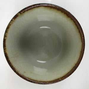 Japanese Porcelain Teacup Vtg Gray Black White Lines Ceramic Sencha Yunomi TC459