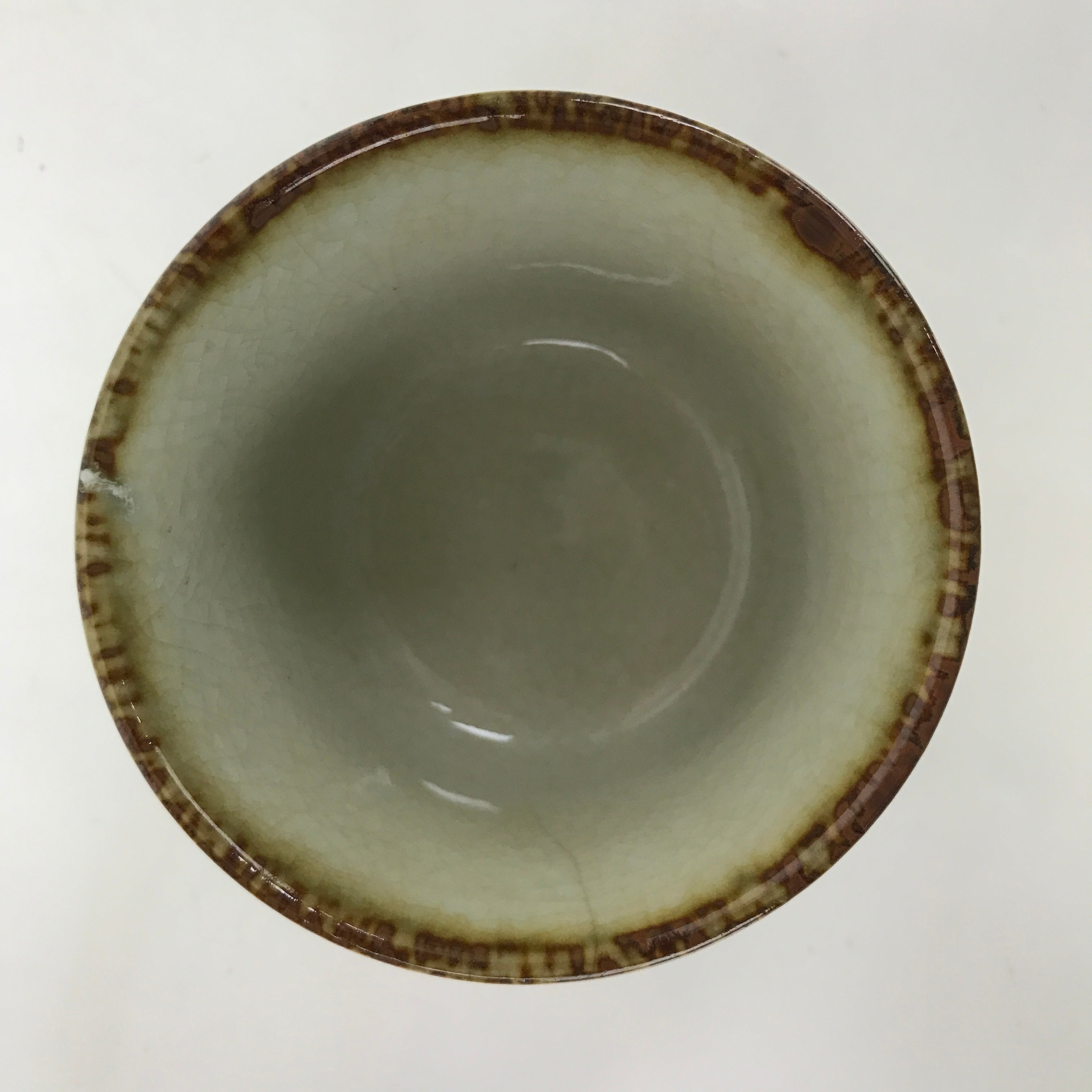 Japanese Porcelain Teacup Vtg Gray Black White Lines Ceramic Sencha Yunomi TC460