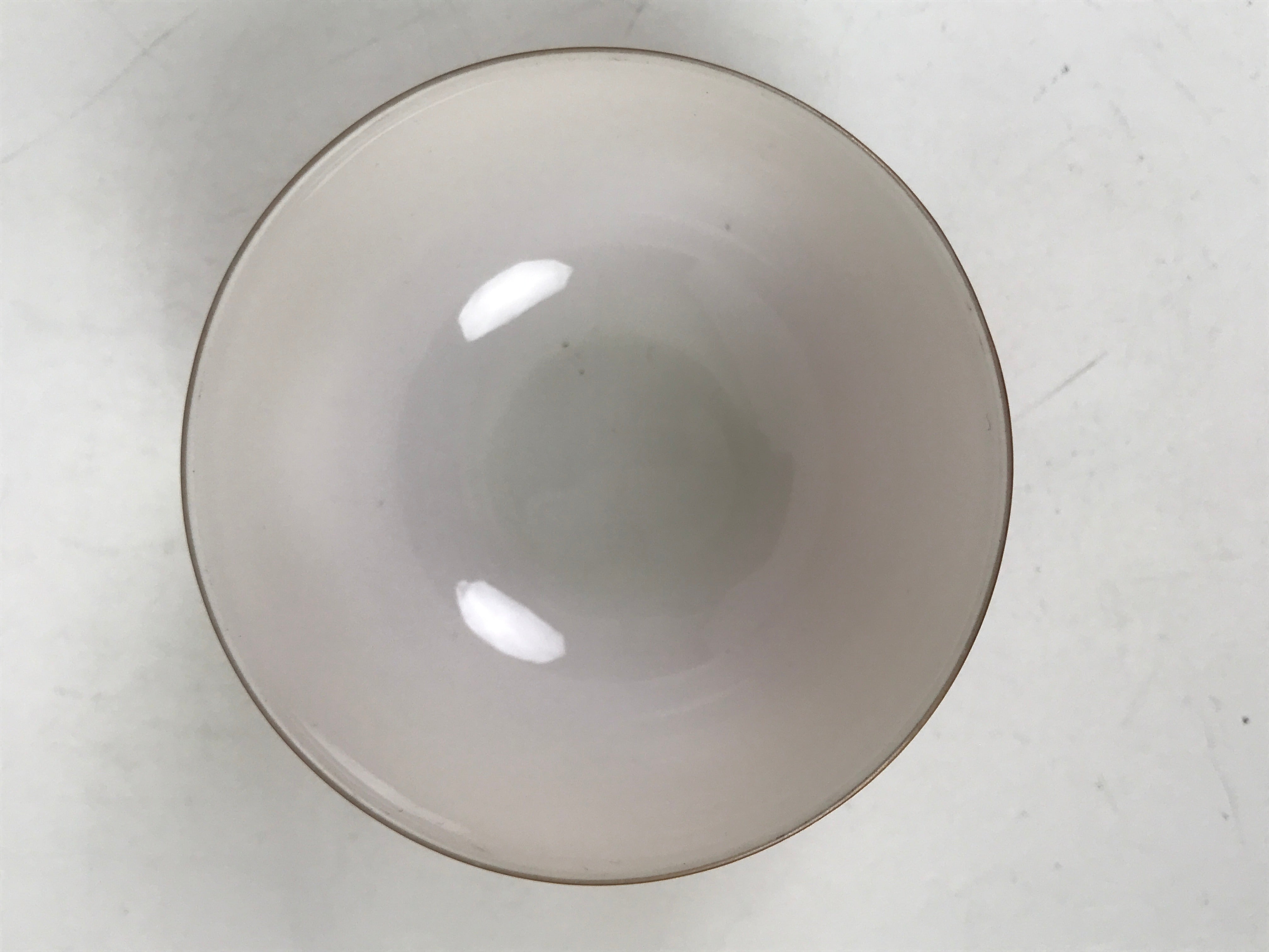 Japanese Porcelain Teacup Vtg Plain Color Red White Sencha Yunomi TC583