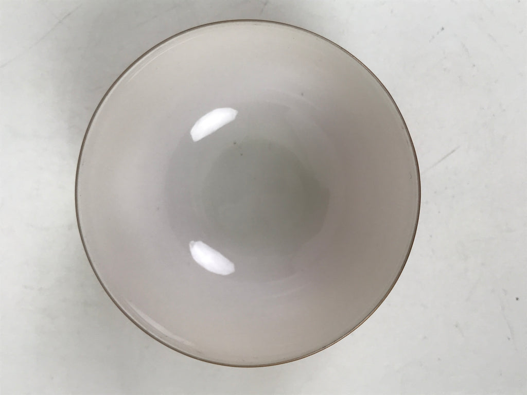 Japanese Porcelain Teacup Vtg Plain Color Red White Sencha Yunomi TC583
