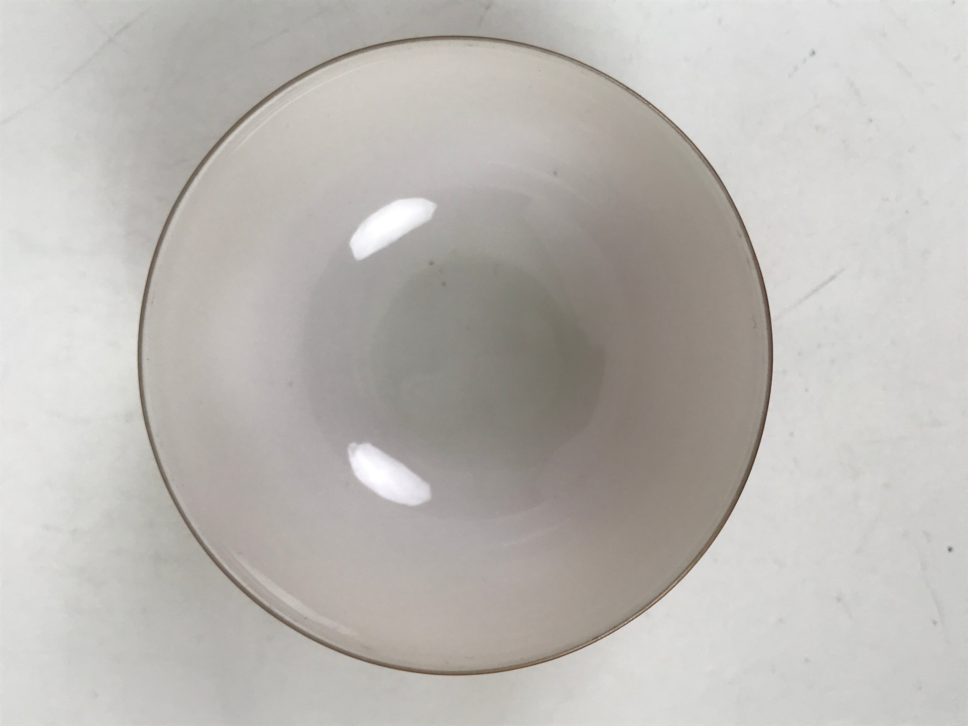 Japanese Porcelain Teacup Vtg Plain Color Red White Sencha Yunomi TC583
